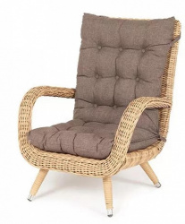 Кресло плетеное 4sis Толедо (соломенный) с подушками