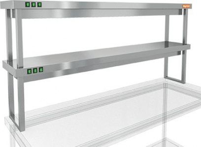 Полка тепловая Hicold TP2-16/3 двухъярусная настольная (1600х300х800мм)