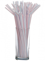 Трубочки со сгибом полосатые 240 мм 1000 шт